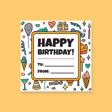 Happy Birthday Label Stickers - 60 Count | Self-Adhesive Glossy White