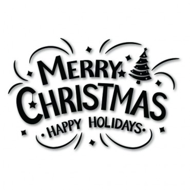 Merry Christmas & Happy Holidays" Vinyl Sticker Set – 12-Piece (Black & White) for Mugs, Gifts, Bottles, & More
