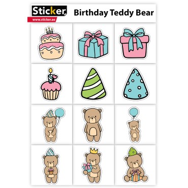 Birthday Stickers - 60 Fun Designs (5 A4 Sheets) | Self-Adhesive, Glossy
