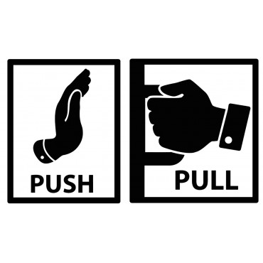 Push and Pull Vinyl Sticker Set