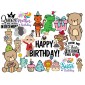 Birthday Stickers - 60 Fun Designs (5 A4 Sheets) | Self-Adhesive, Glossy