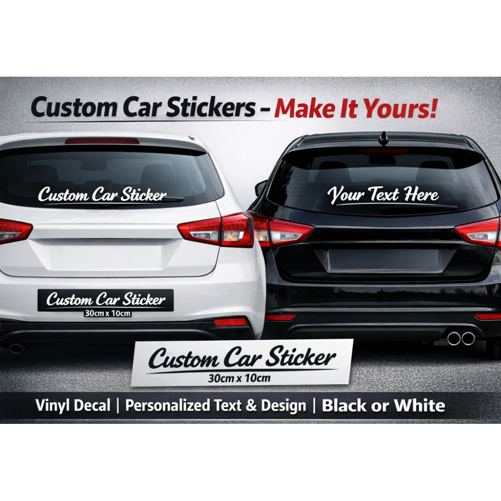 Custom Car Sticker – Vinyl Decal 30cm x 10cm
