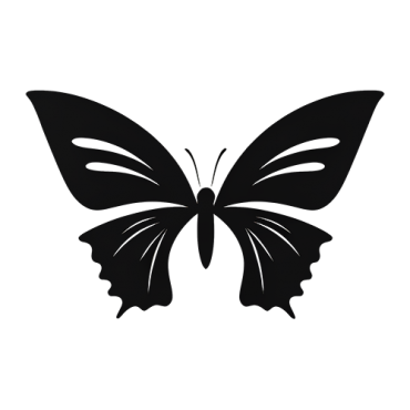 Butterfly T-Shirt Sticker Black - 20cm Iron-On Heat Transfer Vinyl | Durable & Easy to Apply